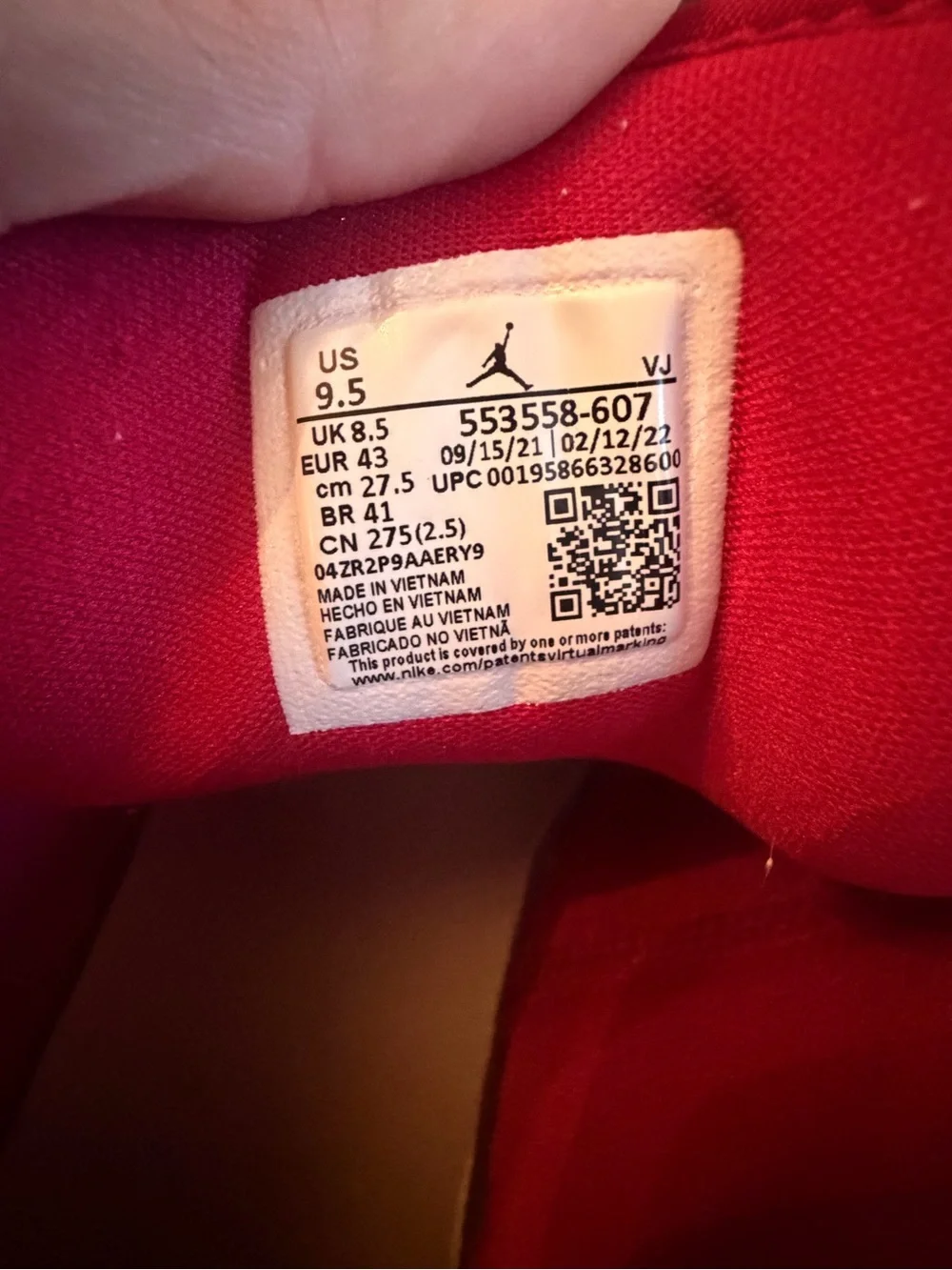 Jordan 1 Low Cardinal Red shoes Men's sz 9.5